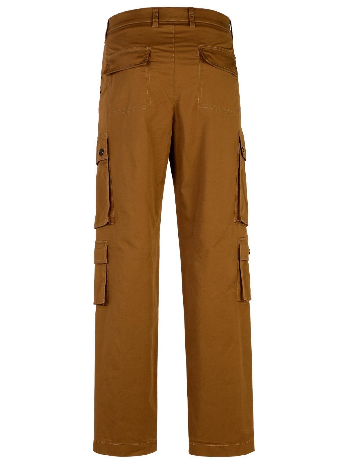 Cargo Trousers With Logo Patch In Brown Product Image