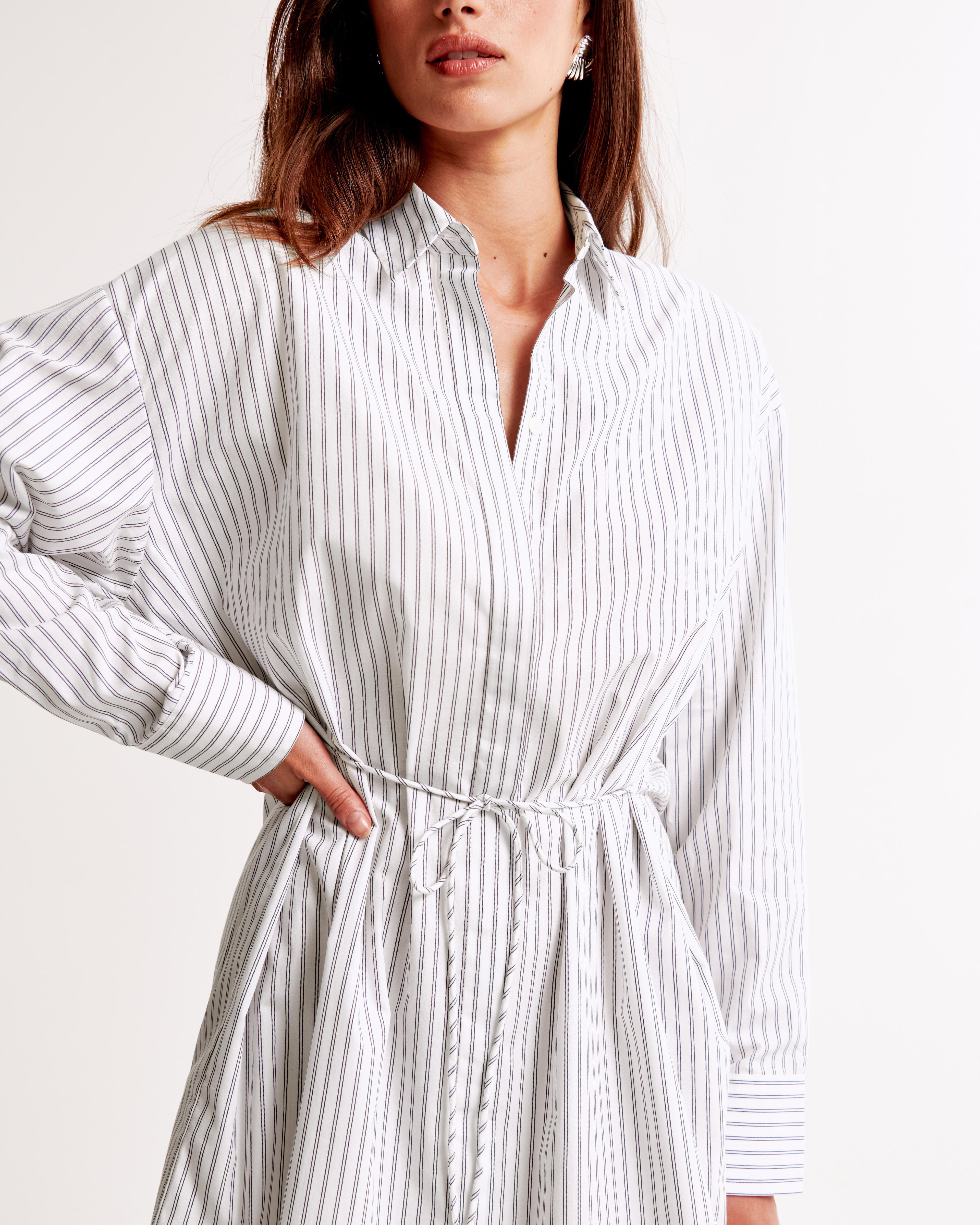 Long-Sleeve Mini Shirt Dress Product Image