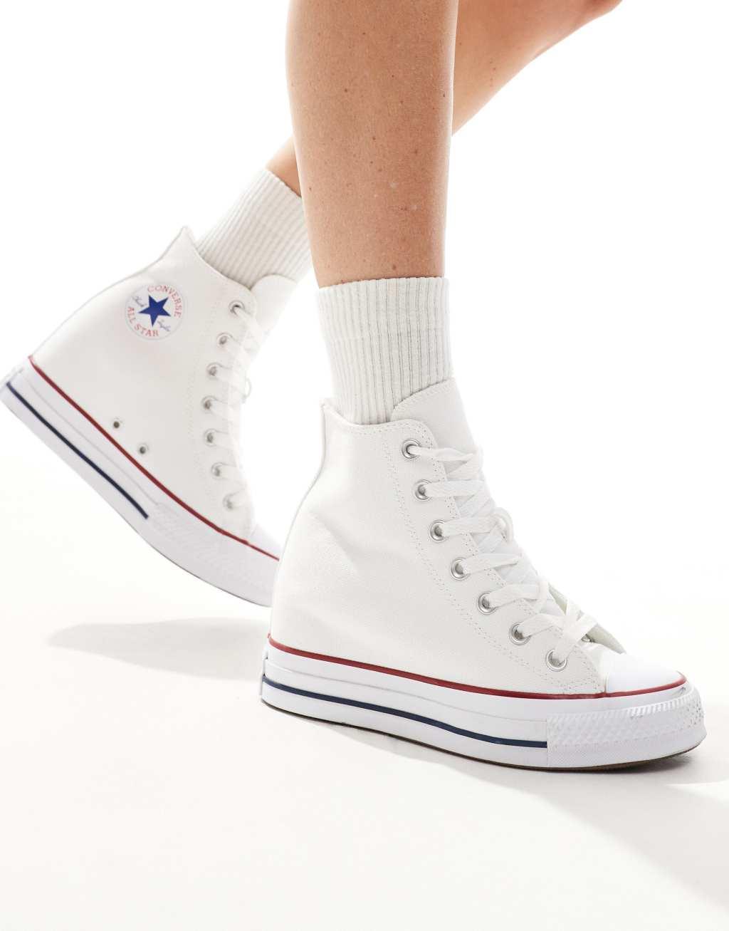 Converse Chuck Taylor All Star Classic Wedge Platform sneaker in white Product Image