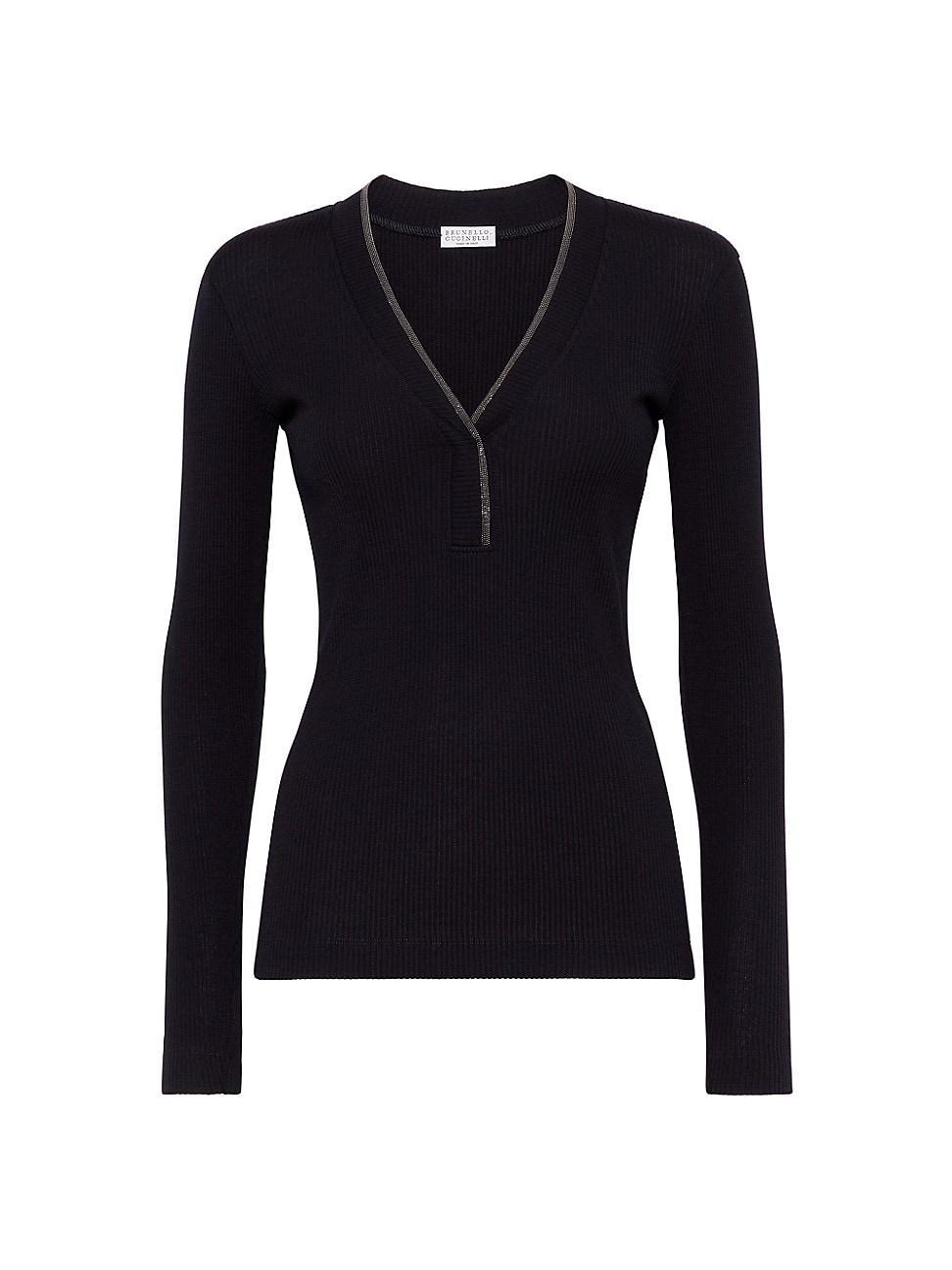 Womens Ribbed Wool Jersey Top Product Image