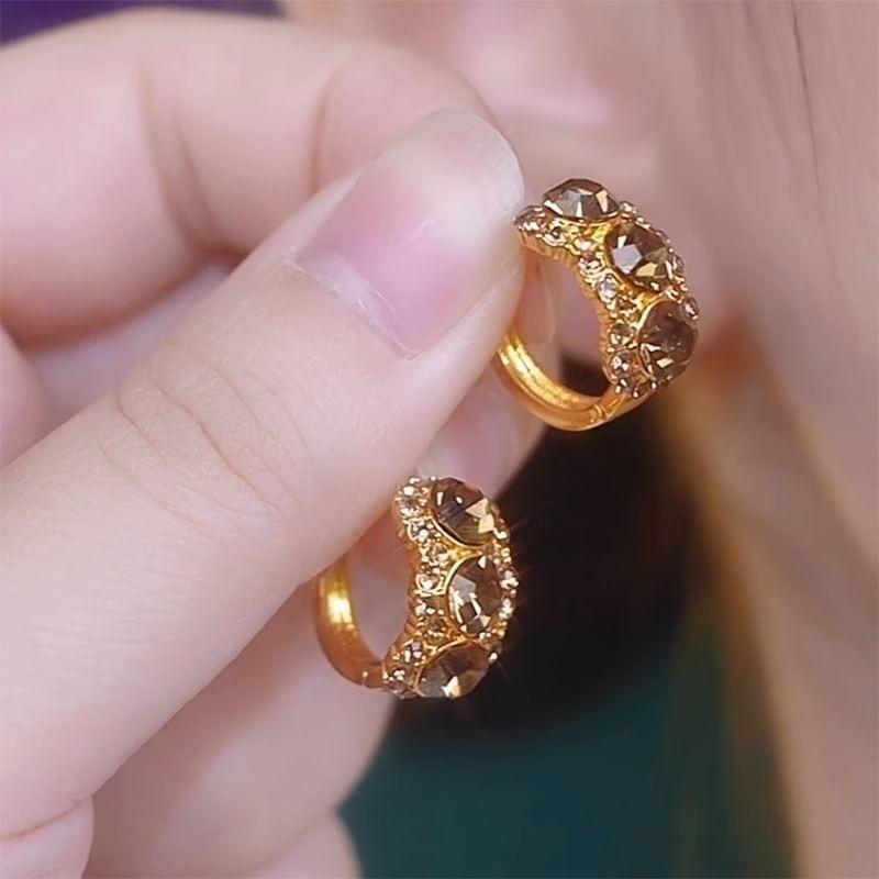 Rhinestone Hoop Earring Product Image