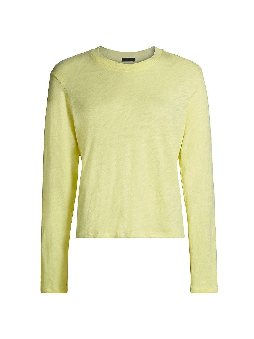 Womens Cotton Long-Sleeve Crewneck T-Shirt Product Image