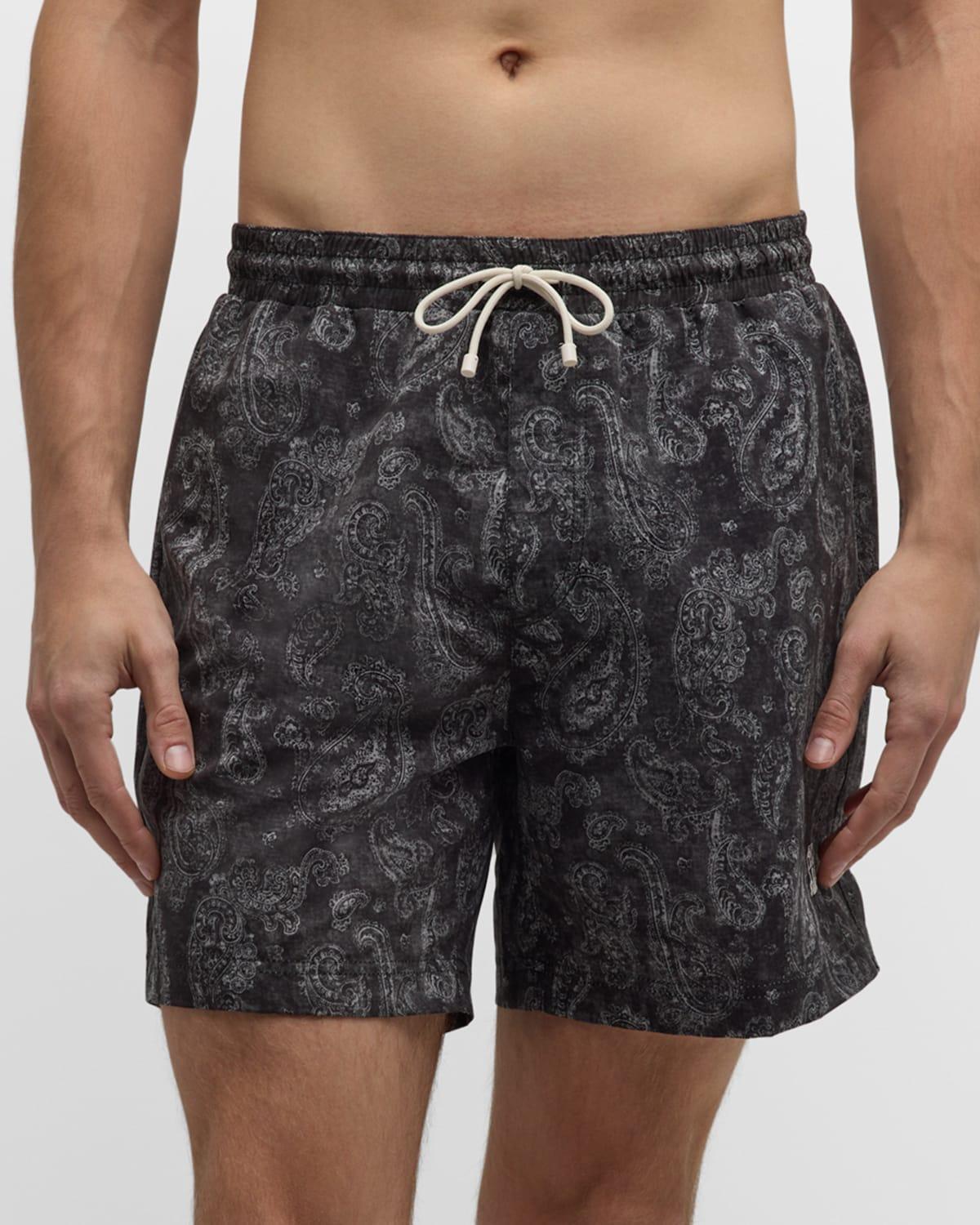 Mens Paisley-Print Drawstring Swim Shorts Product Image