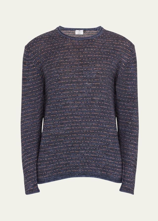 Mens Linen Knit Crewneck Sweater Product Image