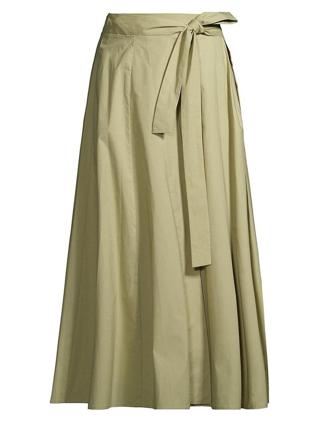 Womens Poplin Wrap Midi-Skirt Product Image