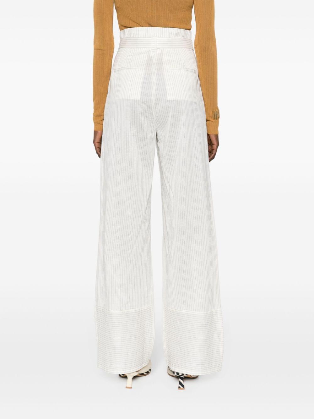 Xero Striped Straight Leg Trousers In White Product Image