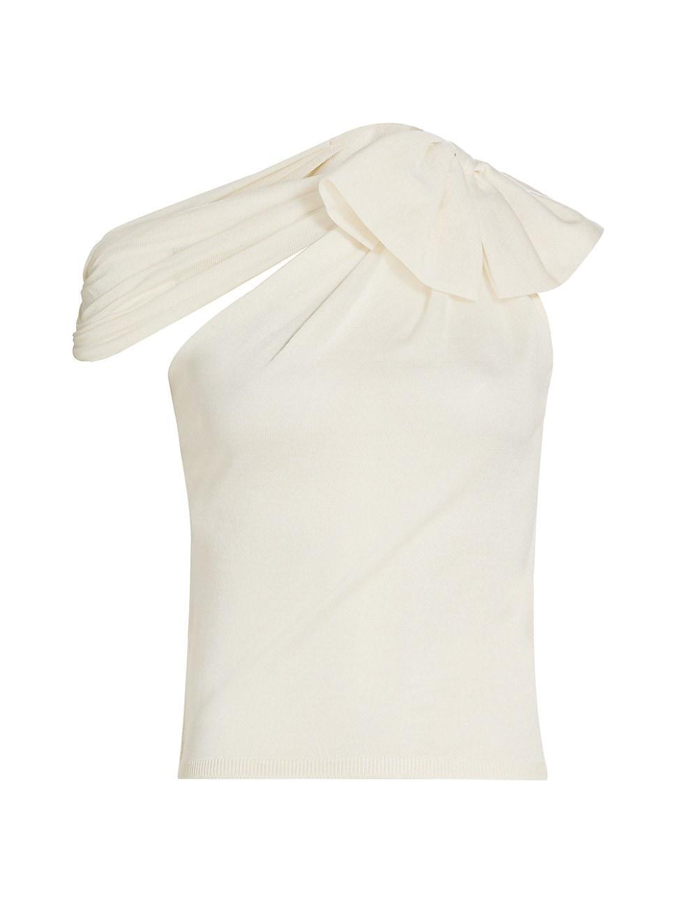 Womens Cashmere & Silk-Blend One-Shoulder Top Product Image