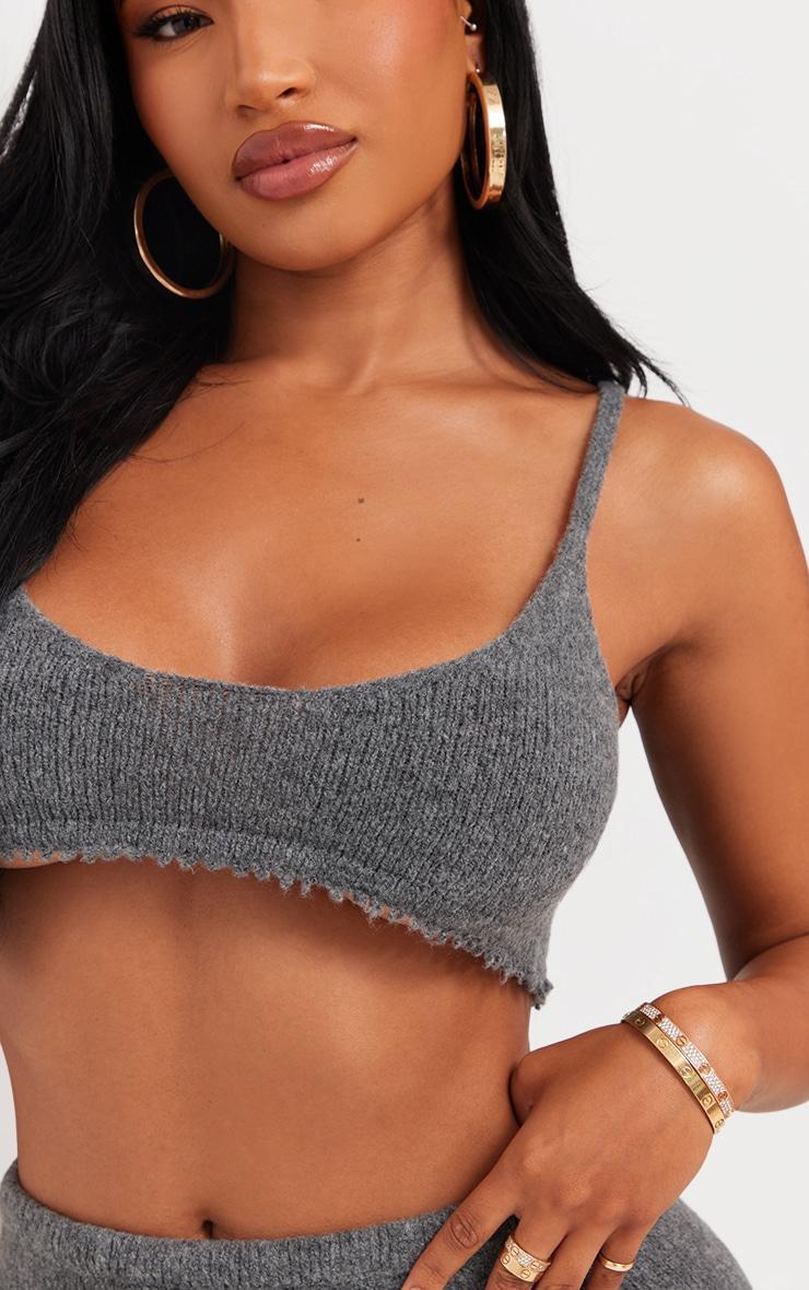 Shape Charcoal Knit Extreme Crop Bralet Product Image