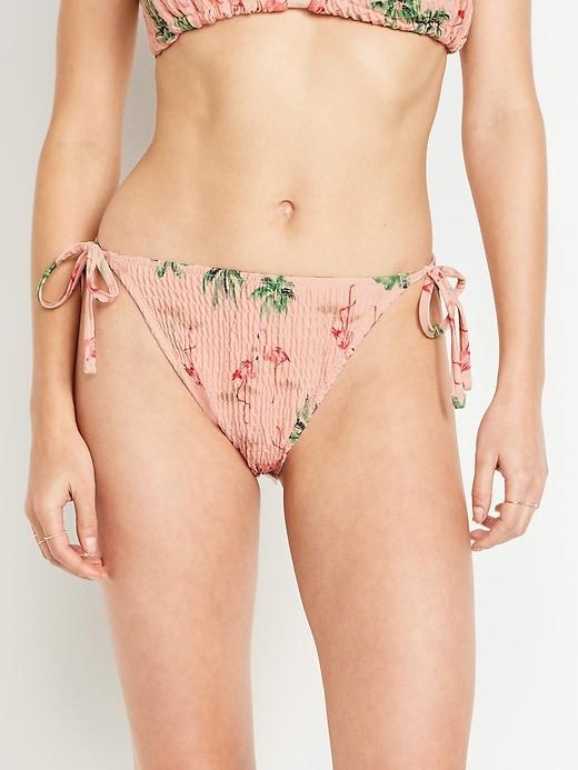 Mid-Rise String Bikini Swim Bottoms Product Image