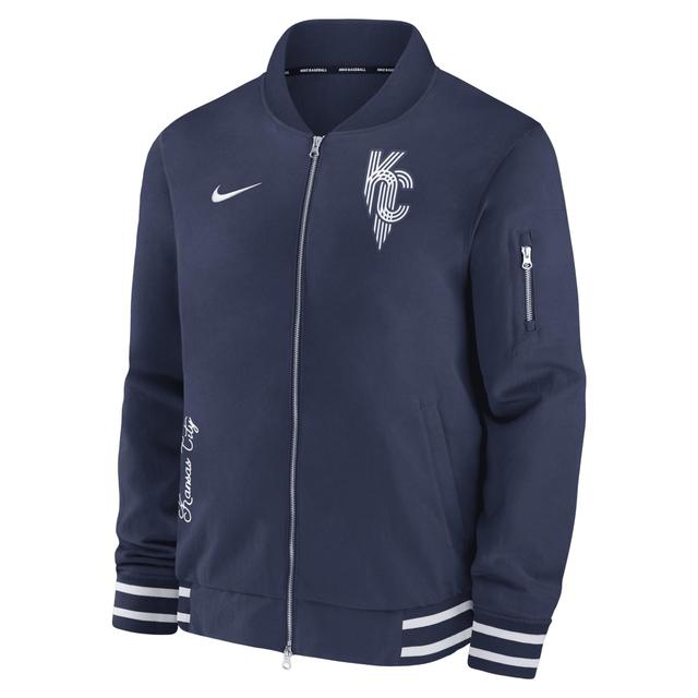 Kansas City Royals Authentic Collection City Connect Game Time Nike Mens MLB Full-Zip Bomber Jacket Product Image