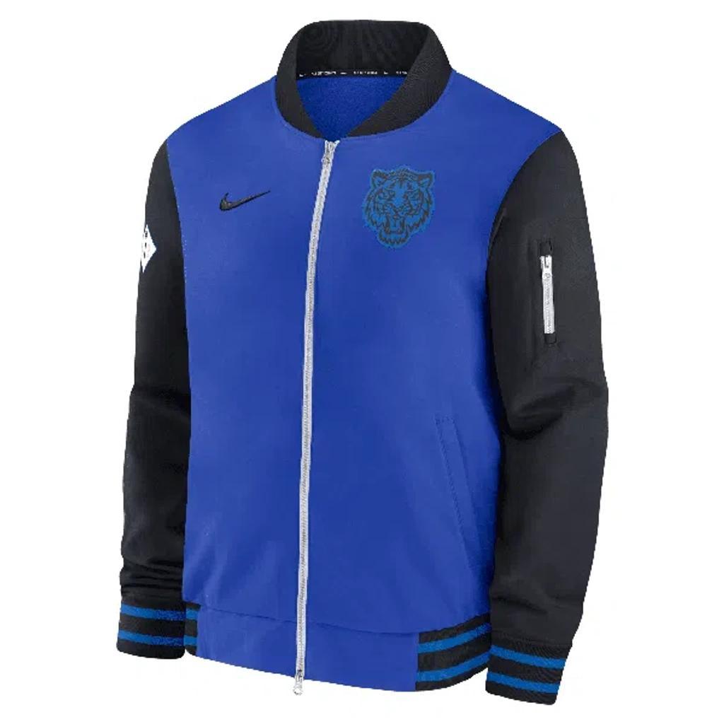 NIKE Men's Royal Detroit Tigers 2024 City Connect Authentic Collection Game Time Full-zip Bomber Jacket In Blue Product Image