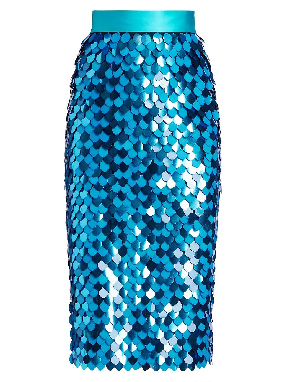 Womens Pailettes Sequined Midi-Skirt Product Image