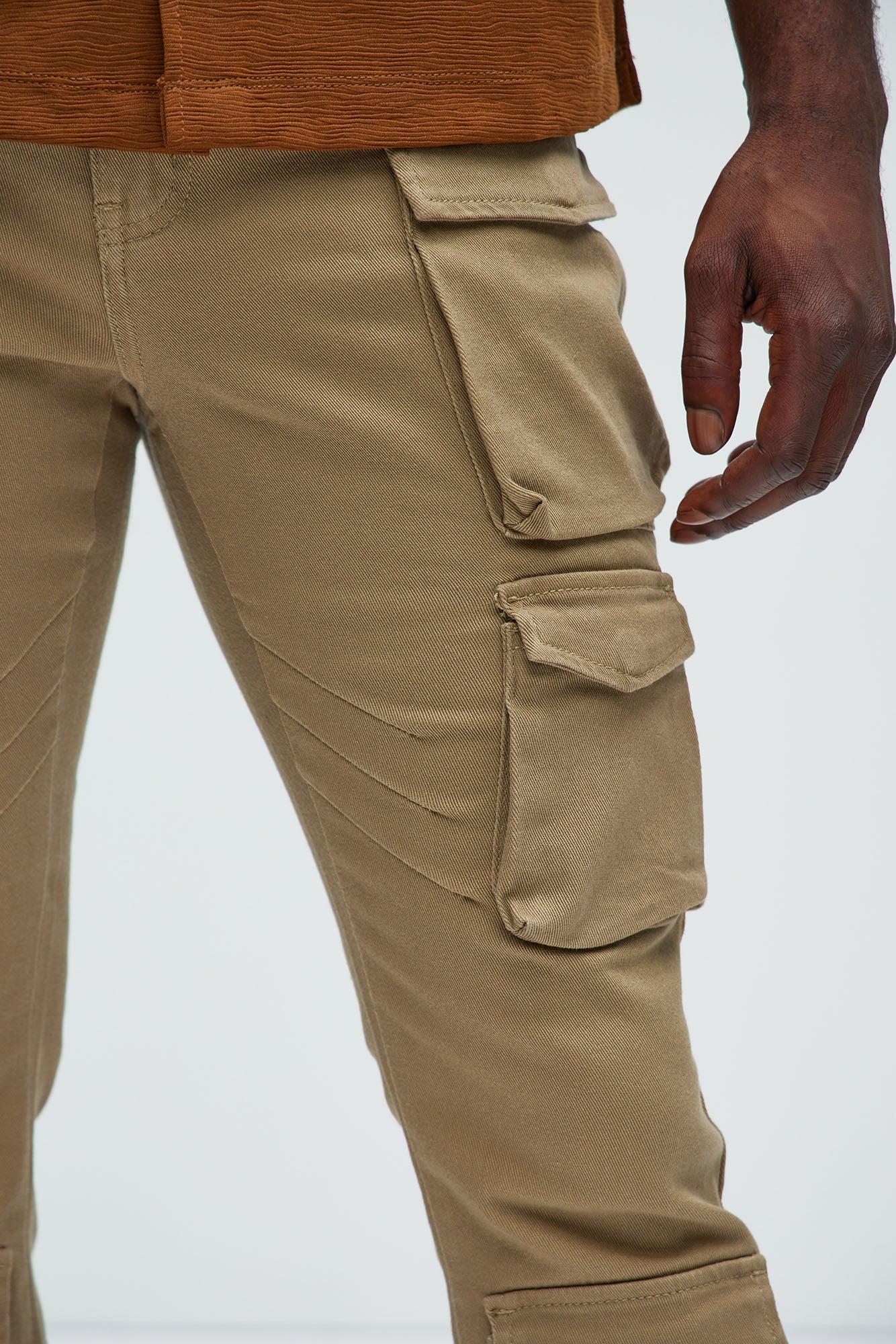 On Repeat Skinny Flare Cargo Pants - Taupe Product Image