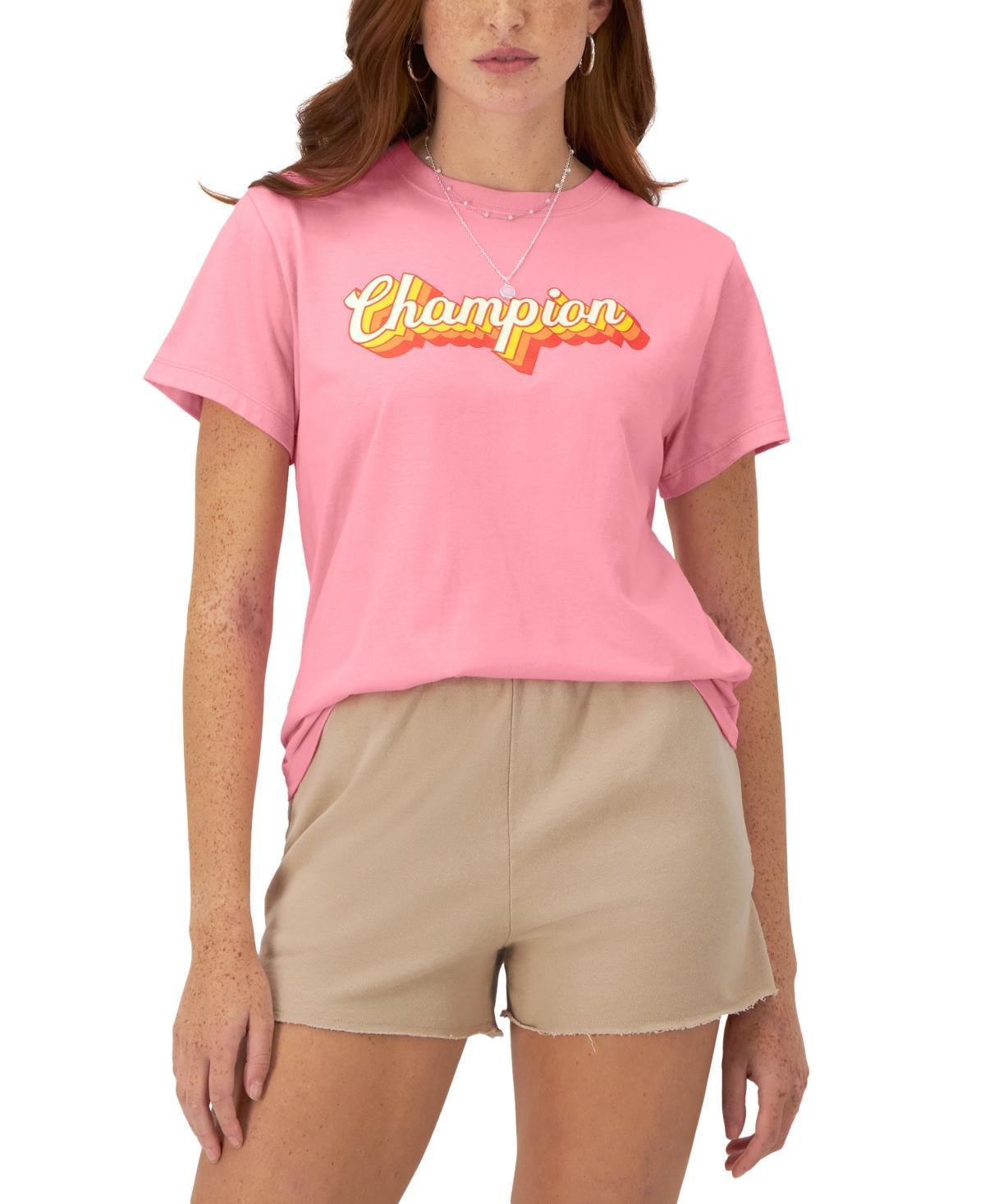 Champion Womens Classic Logo Crewneck T-Shirt Product Image