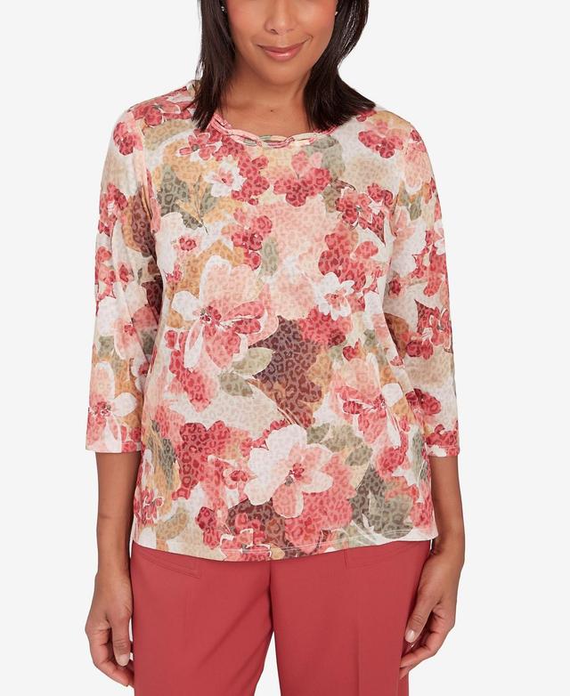 Sedona Sky Women's Watercolor Knotted Neck Floral Top Product Image