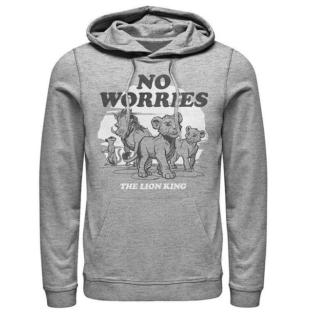 Disneys The Lion King Mens Savannah Sunrise Long Sleeve Graphic Hoodie Athletic Grey Product Image