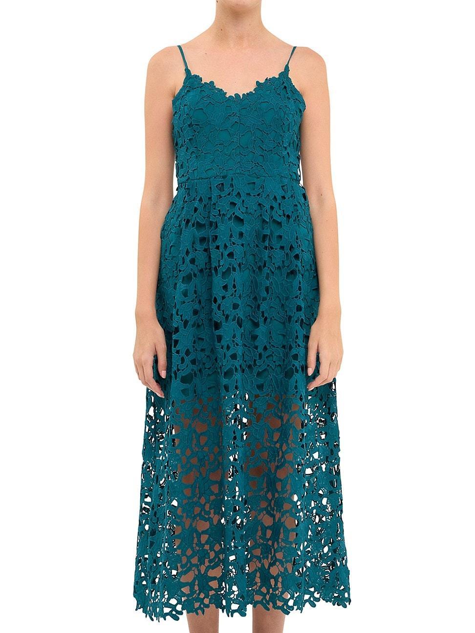 Womens Lace Cami Midi Dress Product Image