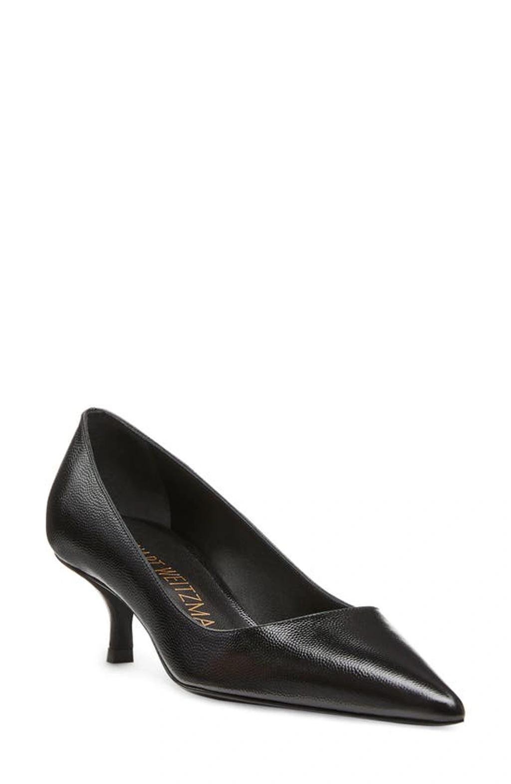 Stuart Leather Kitten-heel Pumps In Black Product Image