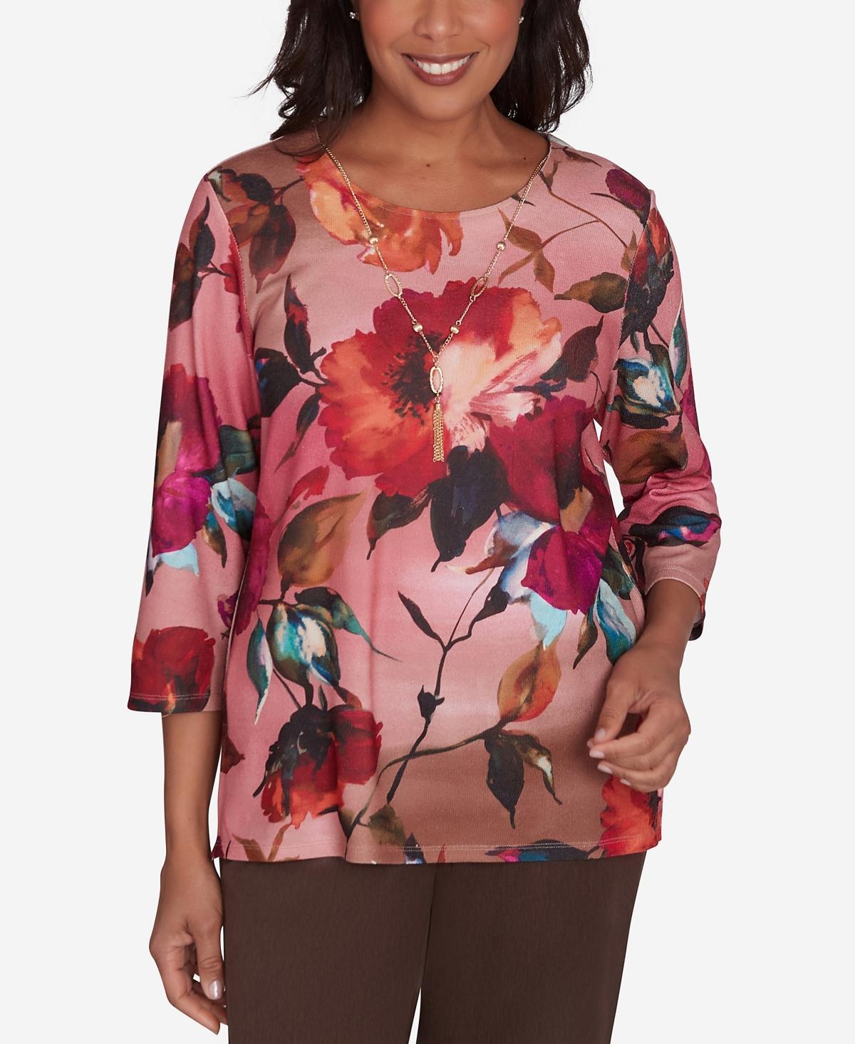 Womens Alfred Dunner Dramatic Floral Top Product Image