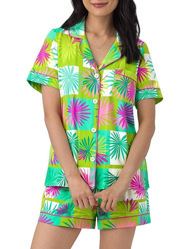 Womens Tropical Tile Boxer Short-Sleeve Pajamas Product Image