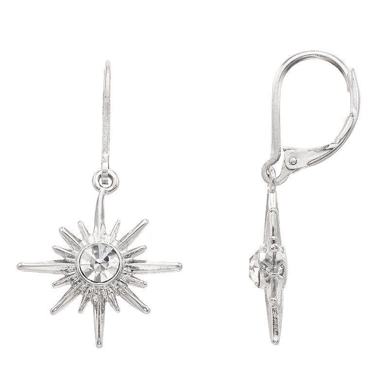 Simply Vera Vera Wang Starburst Drop Earrings, Womens, Silver Tone Product Image