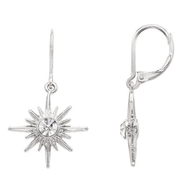 Simply Vera Vera Wang Starburst Drop Earrings, Womens, Silver Product Image