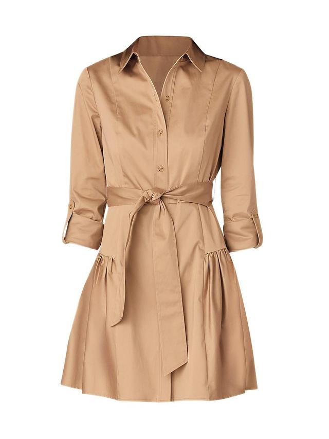 Womens Ruth Stretch Cotton Tie-Waist Shirtdress Product Image