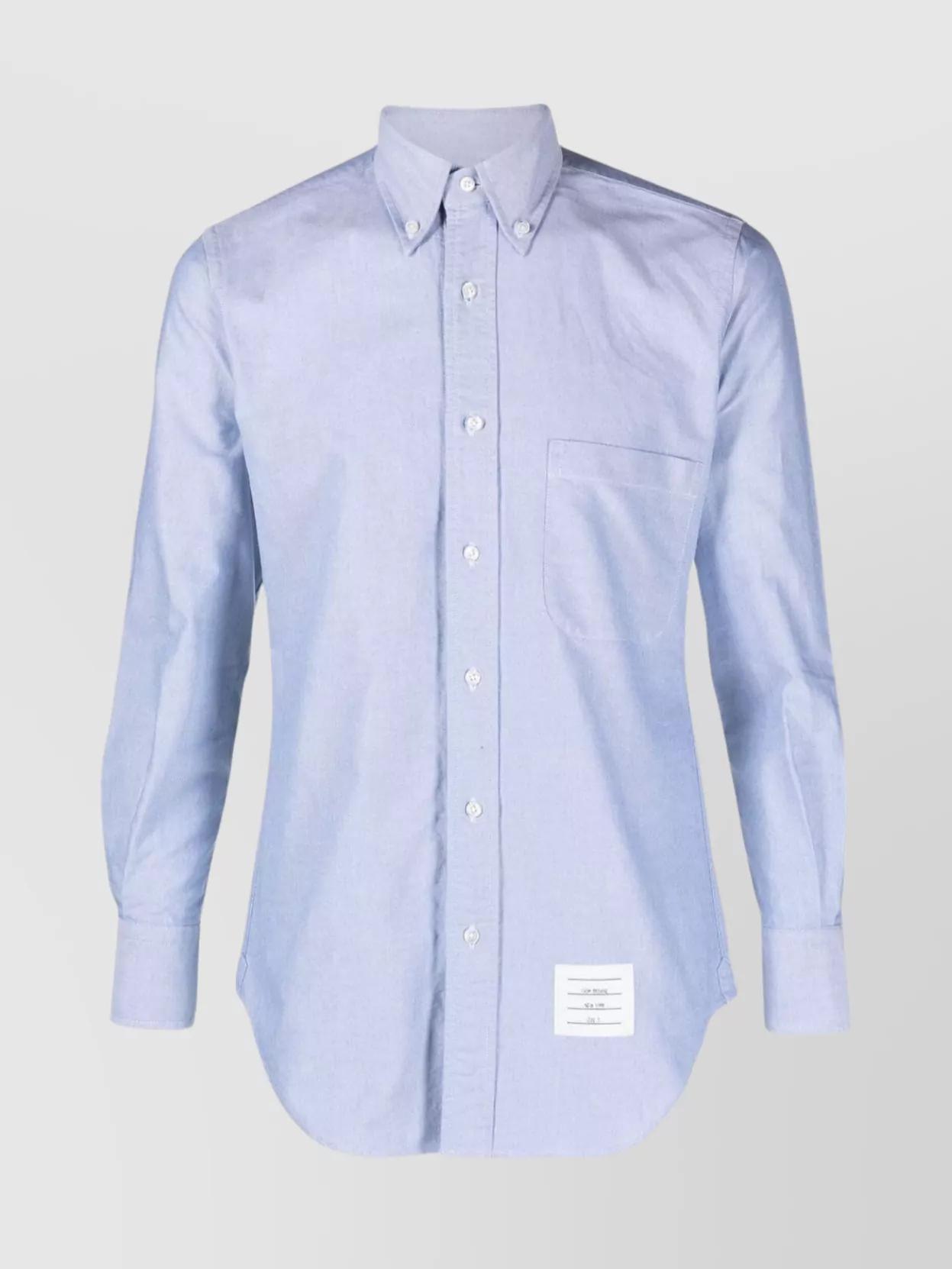 THOM BROWNE Classic Cotton Shirt In Light Blue Product Image