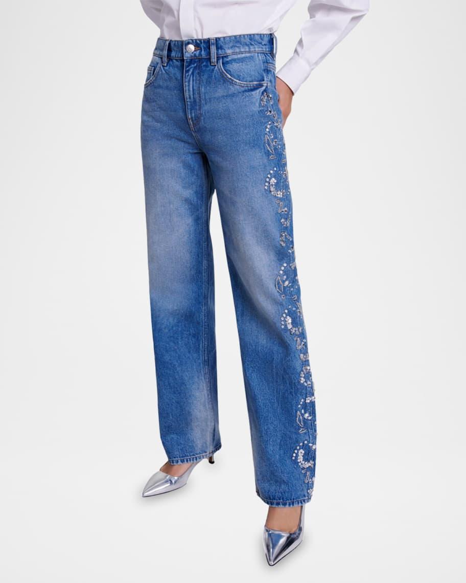 Promessa Embellished Wide-Leg Jeans Product Image