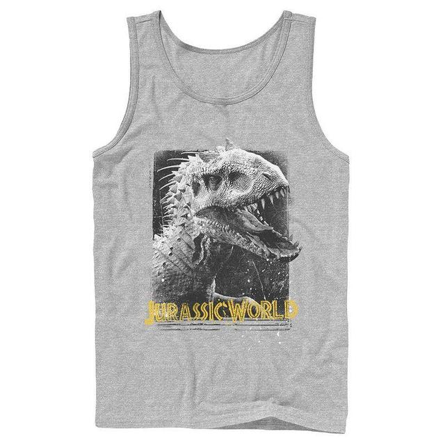 Mens Jurassic World Indominus Rex Profile View Graphic Tank Top Athletic Grey Product Image