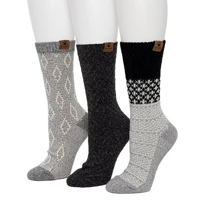 Womens Bearpaw 3-Pack Mixed Texture Ankle Socks Product Image