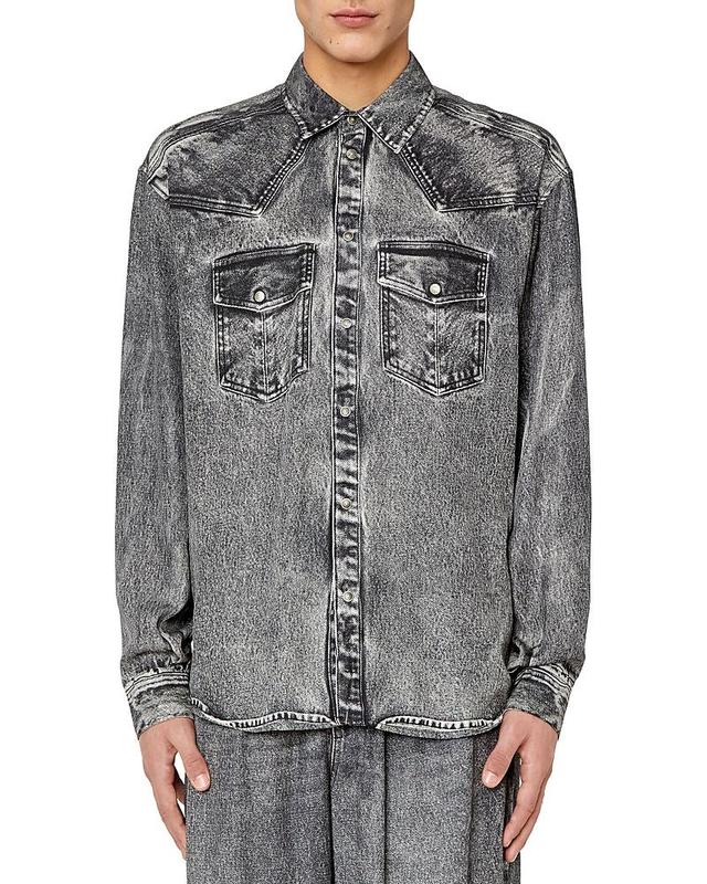 Diesel Gils Denim Long Sleeve Button Front Shirt Product Image