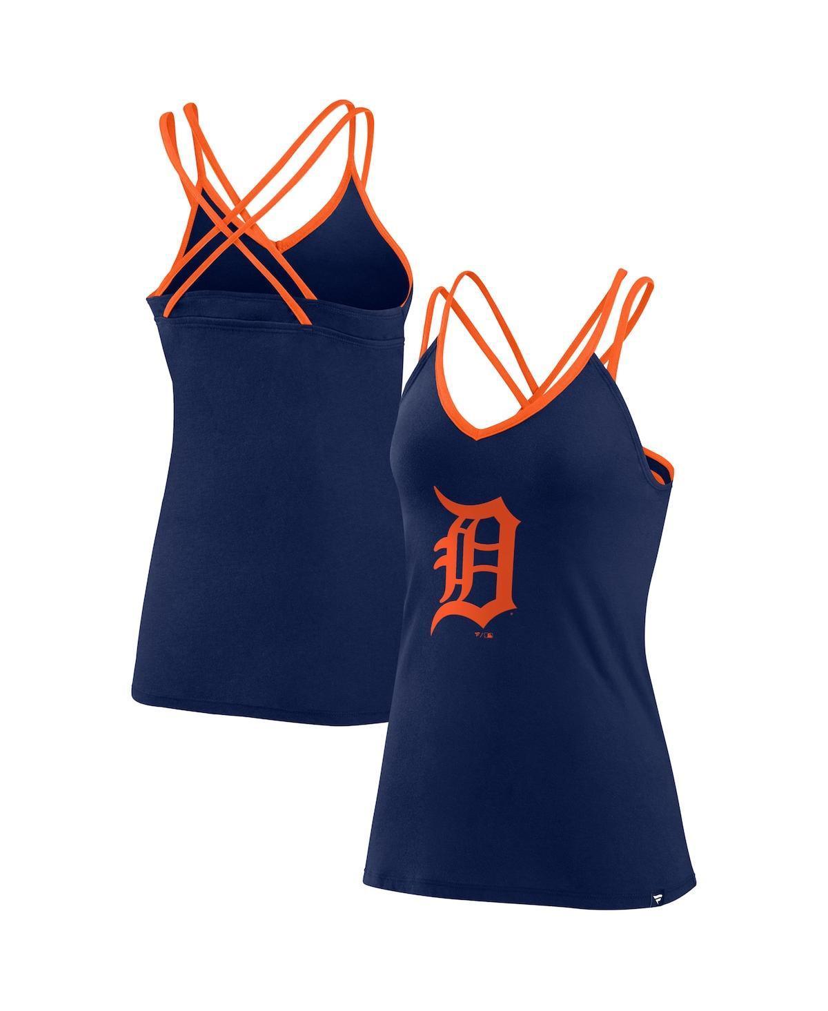 Womens Fanatics Navy Detroit Tigers Barrel It Up Cross Back V-Neck Tank Top Product Image