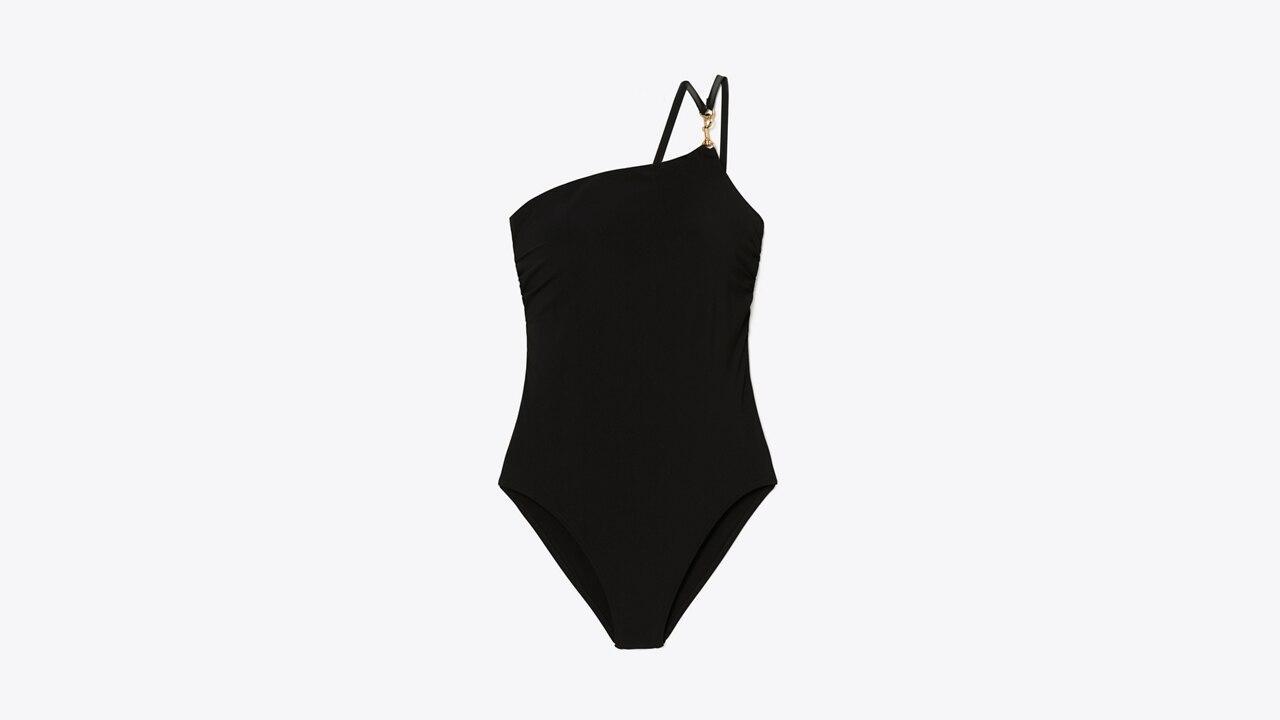 One-Shoulder Clip Tank Swimsuit Product Image