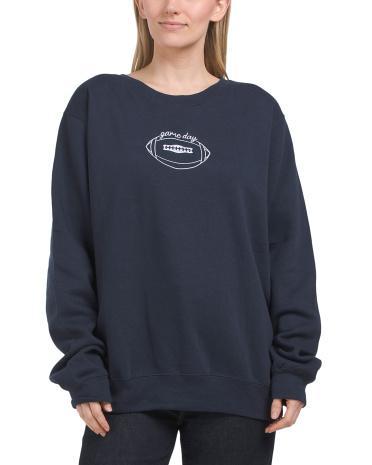 Long Sleeve Game Day Embroidered Sweatshirt for Women | Polyester/Cotton Product Image