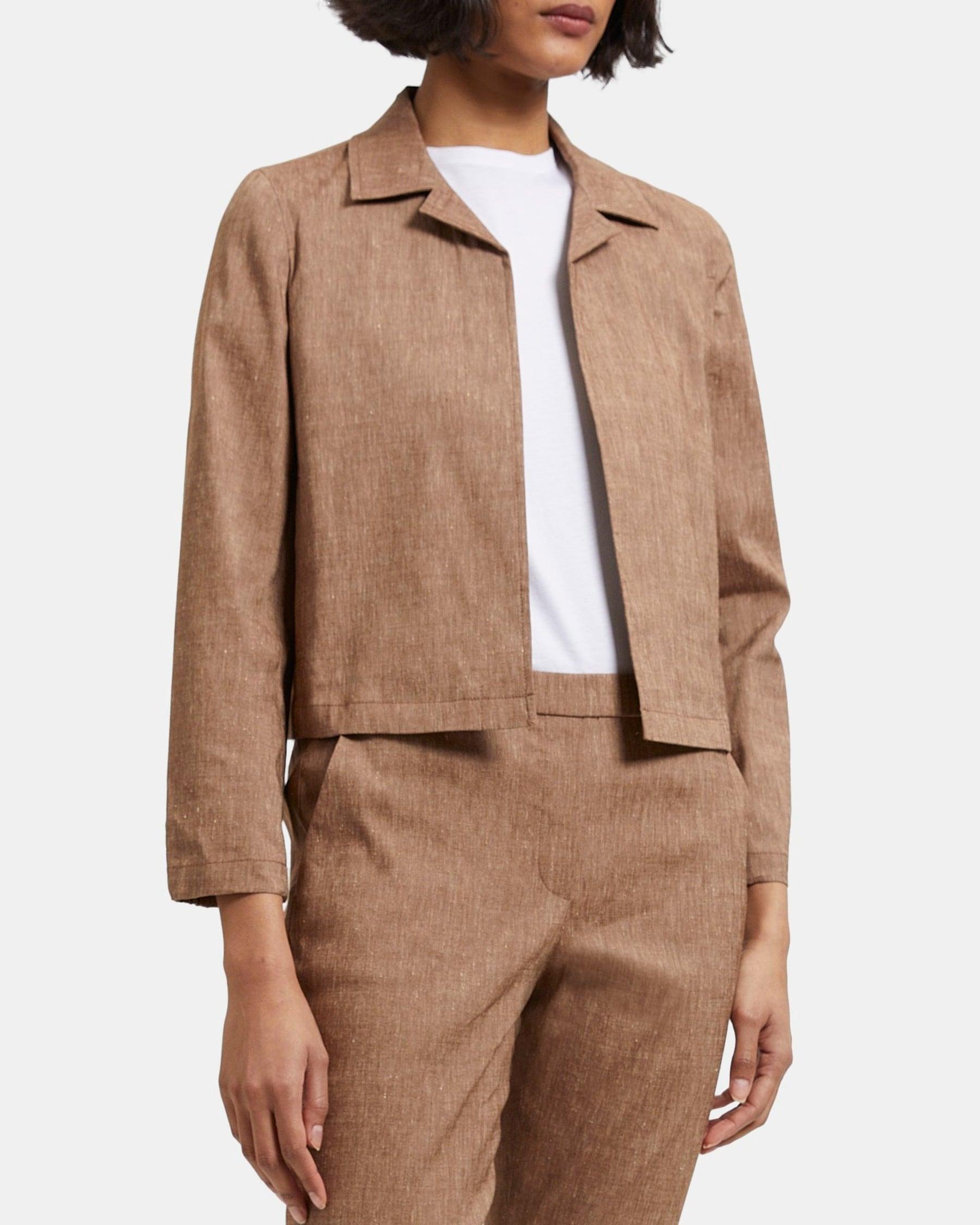 Shrunken Jacket in Linen Blend Mélange Product Image