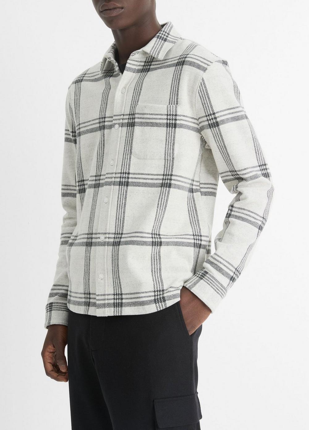 Plaid Cotton-Blend Shirt Jacket Product Image