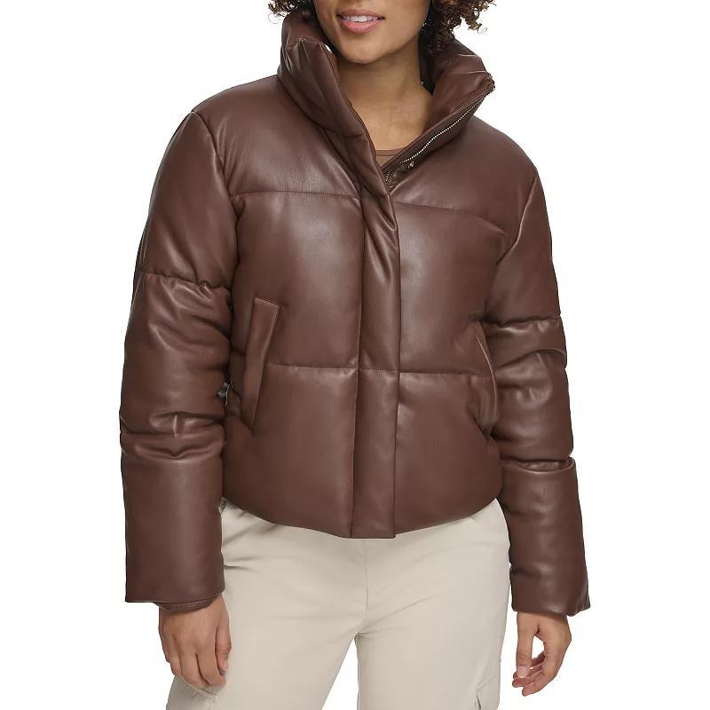 levis Water Resistant Faux Leather Puffer Jacket Product Image