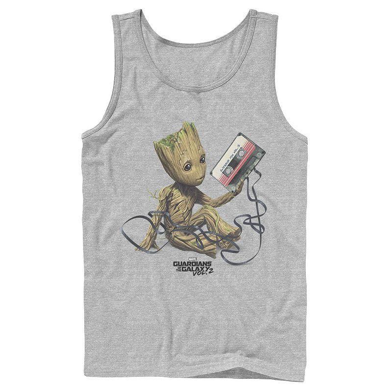 Mens Marvel Guardians Of The Galaxy Vol. 2 Groot Tape Portrait Tank Top Athletic Grey Product Image