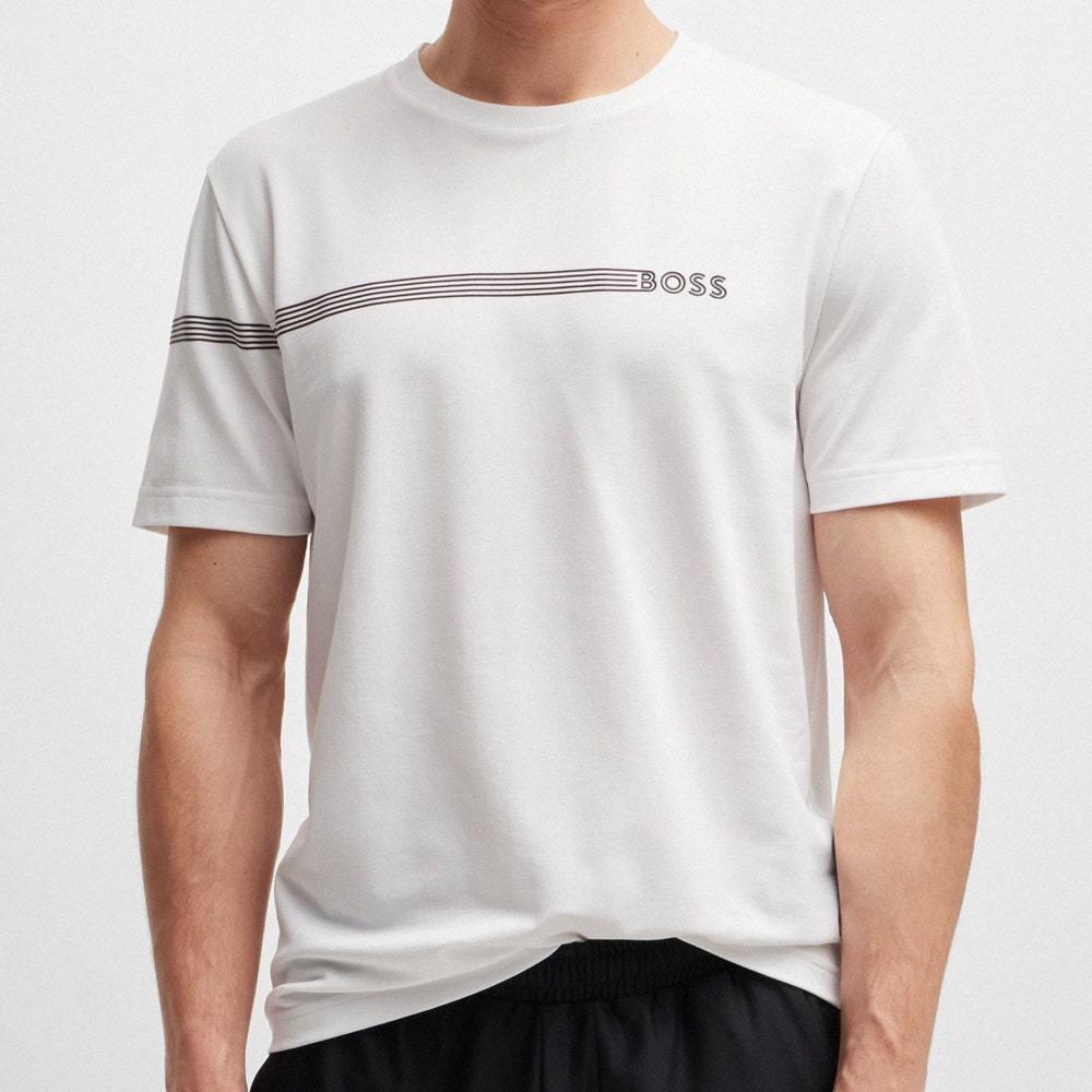 HUGO BOSS T-shirt With Stripes And Logo In White Product Image