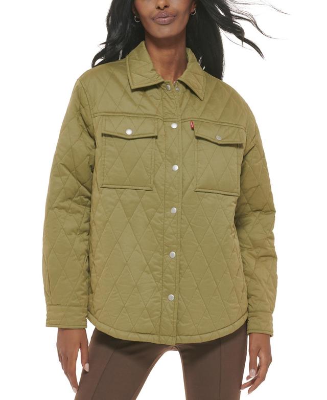 Levis Womens Quilted Shirt Jacket with Snap Buttons Product Image