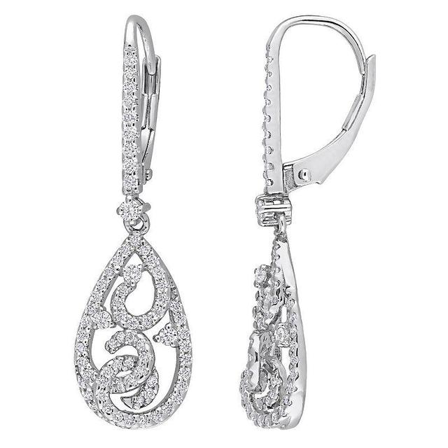 Stella Grace Sterling Silver 4/5 Carat T.W. Lab-Created Moissanite Leverback Dangle Earrings, Womens Product Image