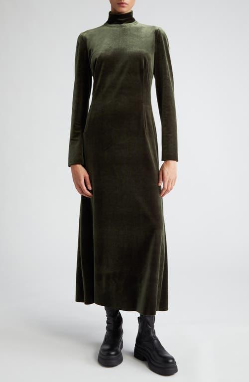 Akris Mock Neck Long Sleeve Fluid Stretch Velvet Gown Product Image