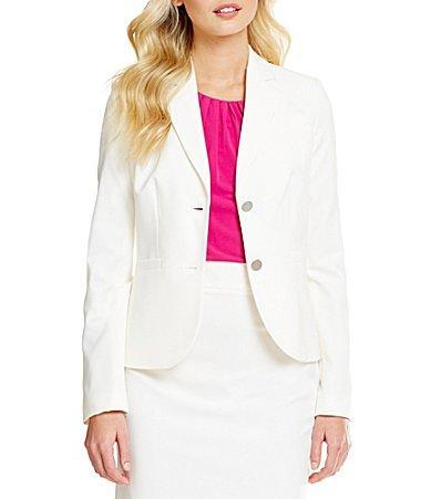 Calvin Klein Luxe Stretch 2 Button Notch Lapel Long Sleeve Blazer Product Image