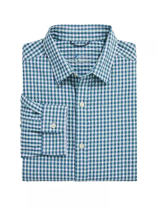 On-The-Go Seersucker Button-Front Shirt Product Image