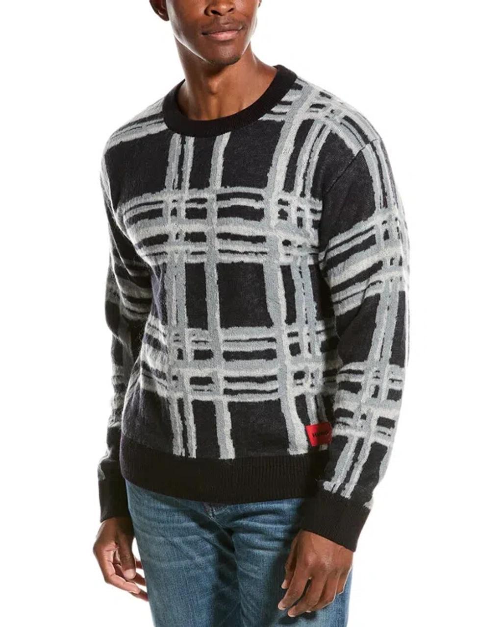 Hugo  Wool & Mohair-blend Crewneck Sweater In Grey Product Image