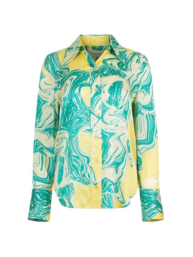 Womens Quinne Swirled Satin Shirt Product Image