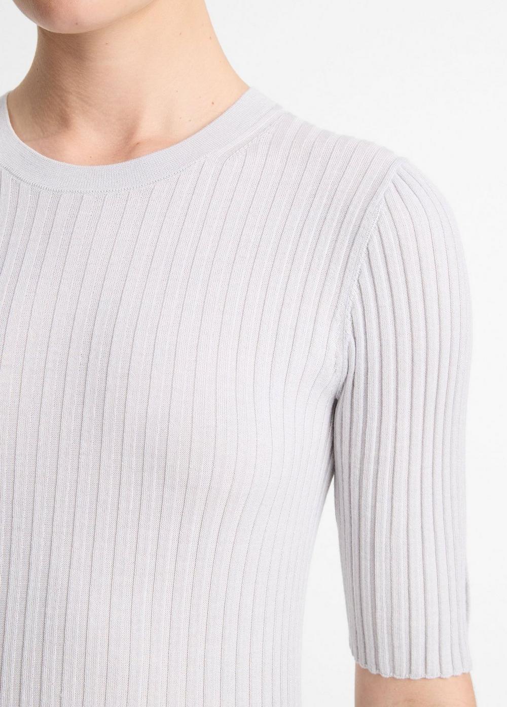 Italian Wool-Blend Snap Elbow-Sleeve Top Product Image