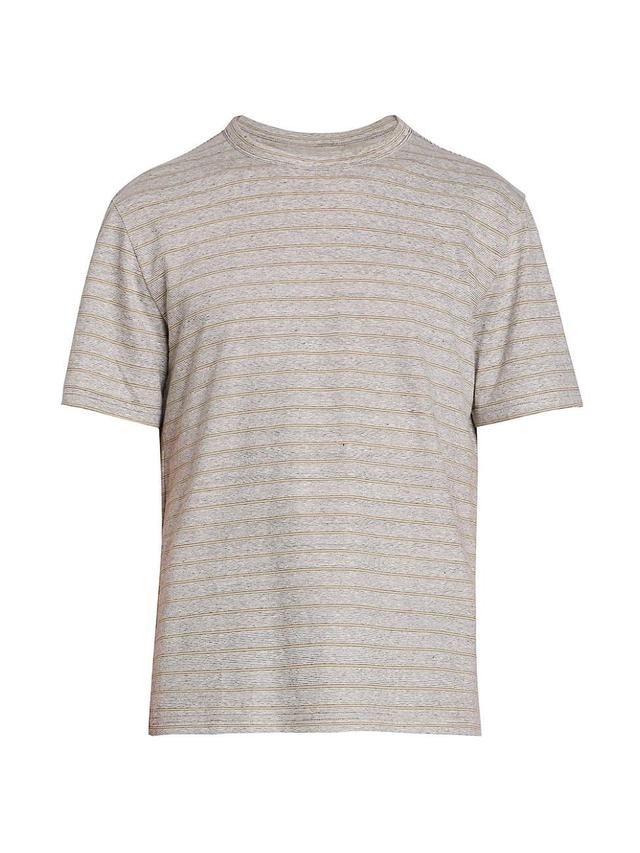 Mens Multistripe Cotton Linen T-Shirt Product Image