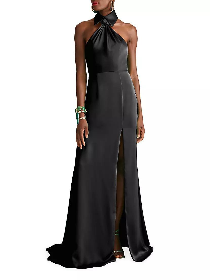 Gemi Satin Halterneck Gown Product Image